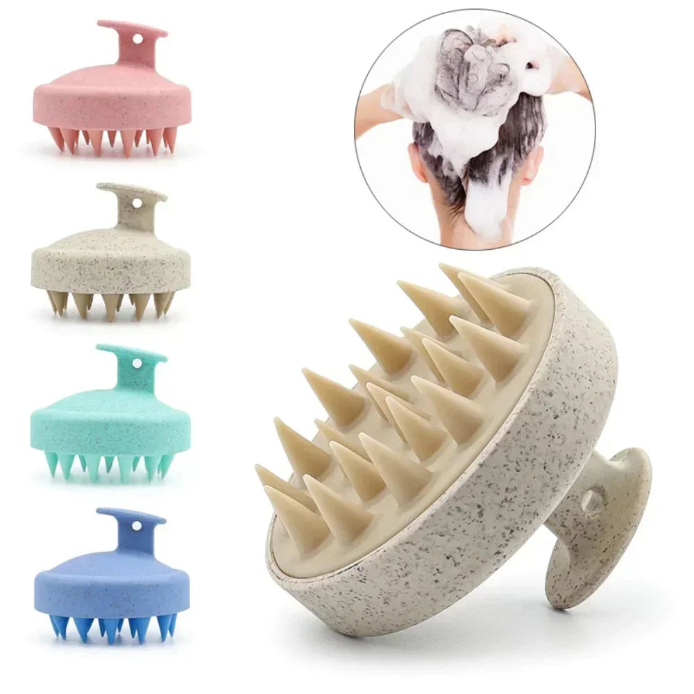 Shampoo brush in use while washing hair