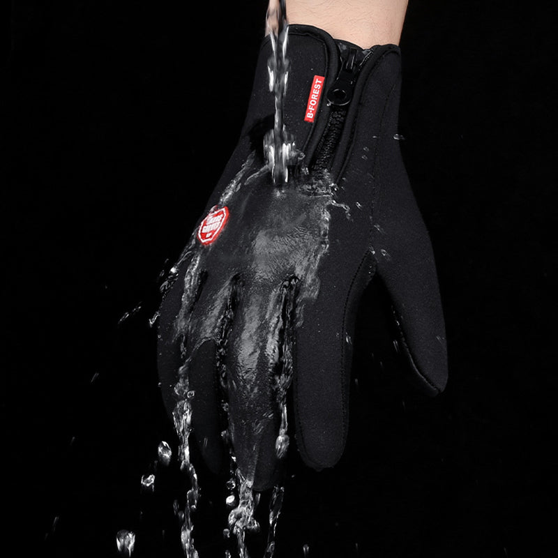 Textured grip palm detail on the winter gloves