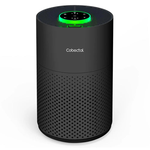 Compact bedroom air purifier with ambient light