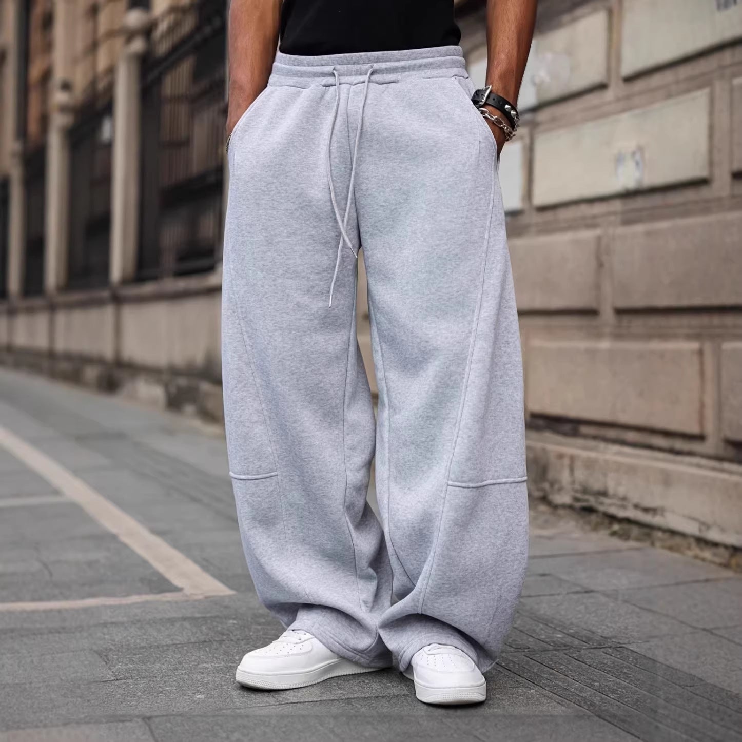 Mens Fashionable Straight-Leg Loose Casual Pants