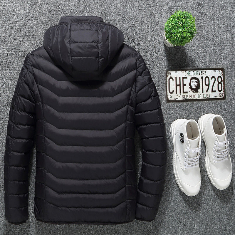 Winter Heated Jacket USB Electric Cotton Coat Zip-Up Heater Thermal Clothing Heating Vest for Men