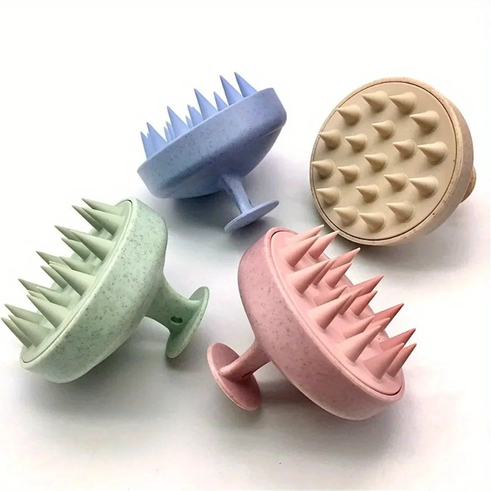 Silicone scalp and shampoo brush