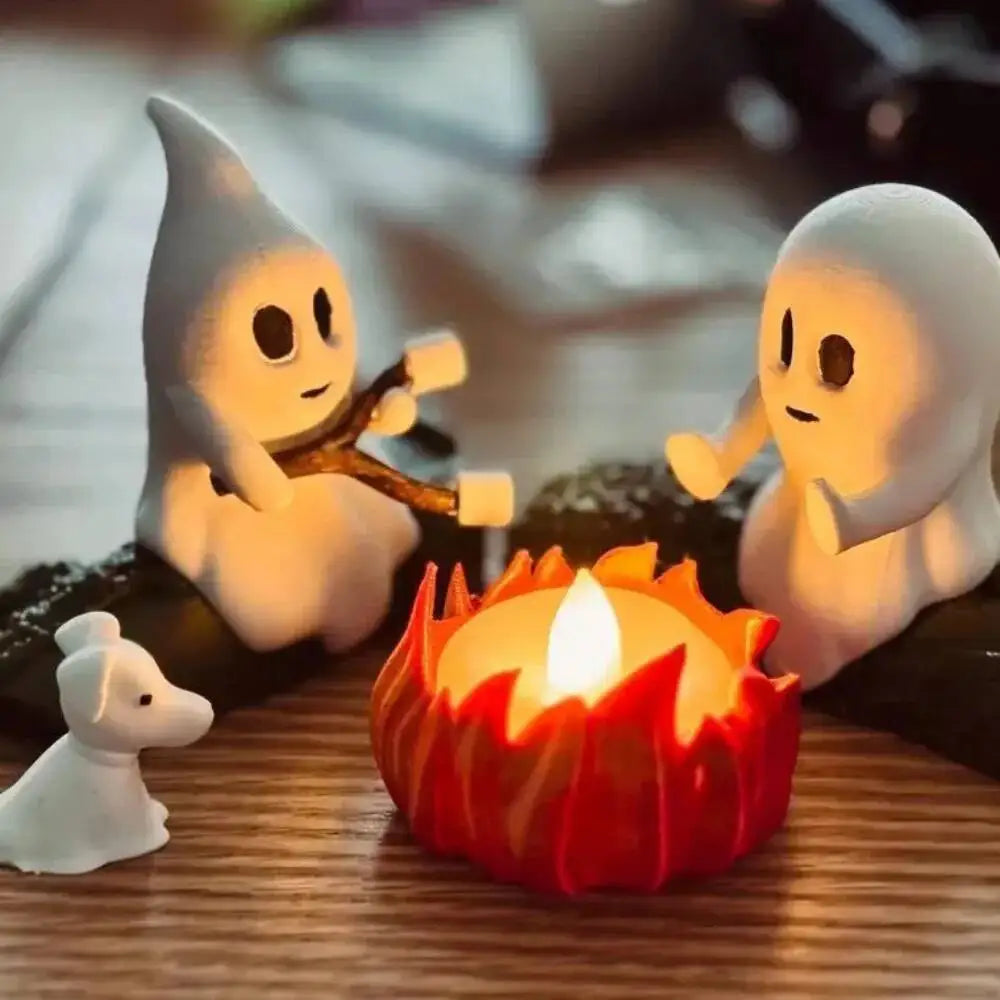 Ghostly dog statue included in the campfire set