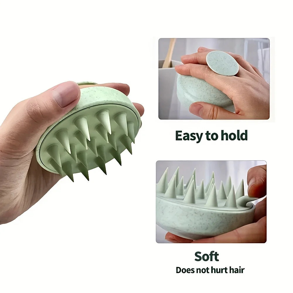 All four colour options of the silicone scalp brush