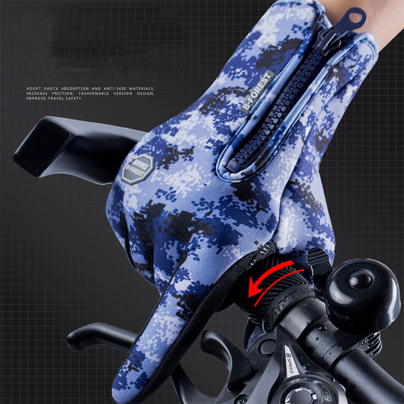Gloves worn while gripping handlebars