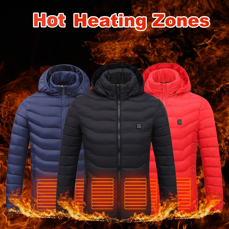 USB heated zip-up thermal jacket